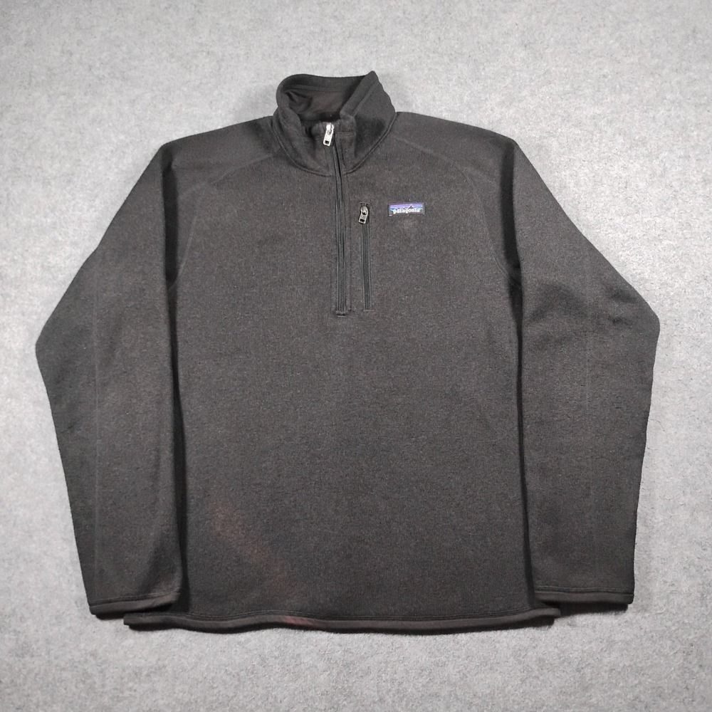 Patagonia Men Black Better Sweater 1/4 Zip Fleece Pullover Jacket Size M